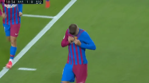 La celebración de Gerard Piqué.
