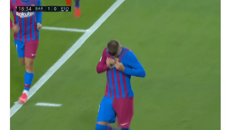 La celebración de Gerard Piqué.