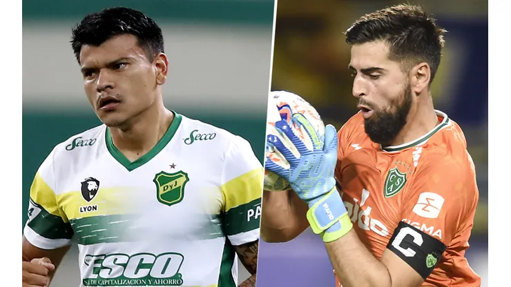 Defensa y Justicia, con Walter Bou, y Sarmiento, con Manuel Vicentini, se enfrentarán por la Liga Profesional. (Fotos: Getty Images).
