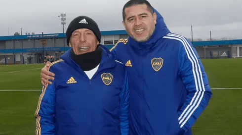 Miguel Ángel Russo y Juan Román Riquelme, Boca Juniors (Foto: Boca vía Twitter)