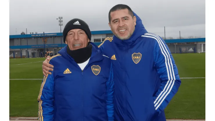 Miguel Ángel Russo y Juan Román Riquelme, Boca Juniors (Foto: Boca vía Twitter)