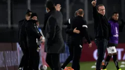 El saludo final de Gallardo y Cuca: volverán a cruzarse la semana próxima en Brasil.