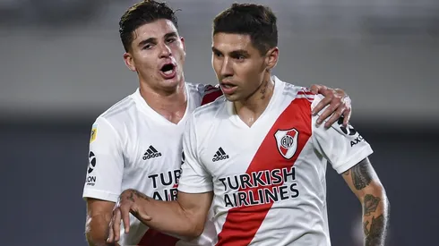 Gonzalo Montiel festejando un gol en River.