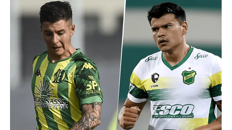 Aldosivi, con Gastón Lodico, y Defensa y Justicia, con Walter Bou, se enfrentan en la Liga Profesional. (Fotos: Getty Images).