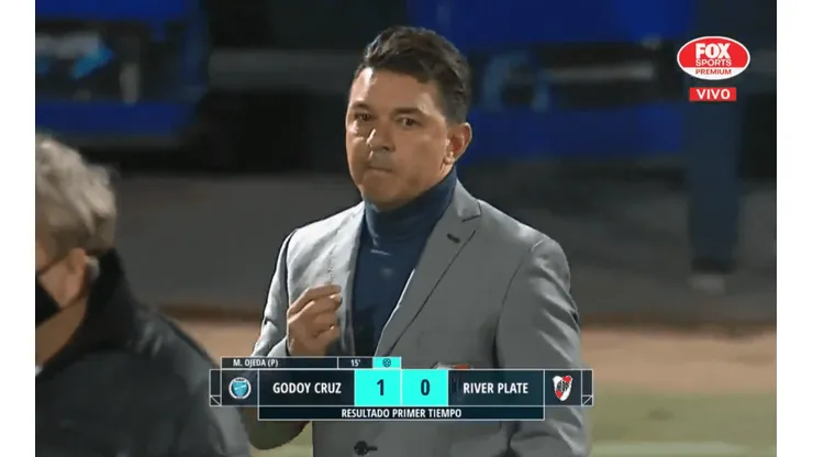 Marcelo Gallardo, poco conforme con el rendimiento del equipo.