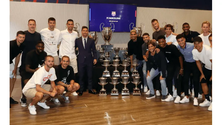 Los excompañeros de Messi lo despidieron del FC Barcelona