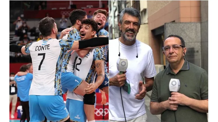 Montesano y Conte festejaron el triunfo de Argentina y la medalla de bronce.
