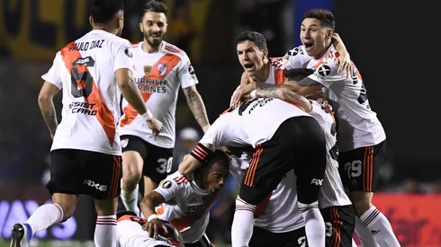 Un festejo de River en la Bombonera.