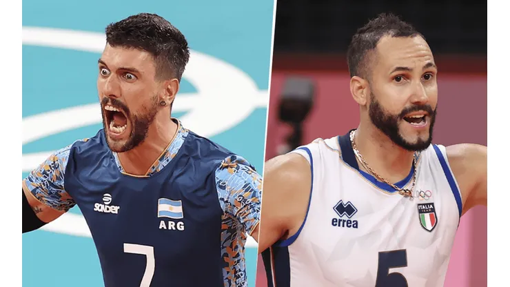 Argentina vs. Italia por los cuartos de final del vóley masculino de Tokio 2020. (Fotos: Getty Images).
