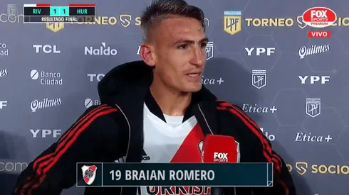 Braian Romero luego del empate de River.