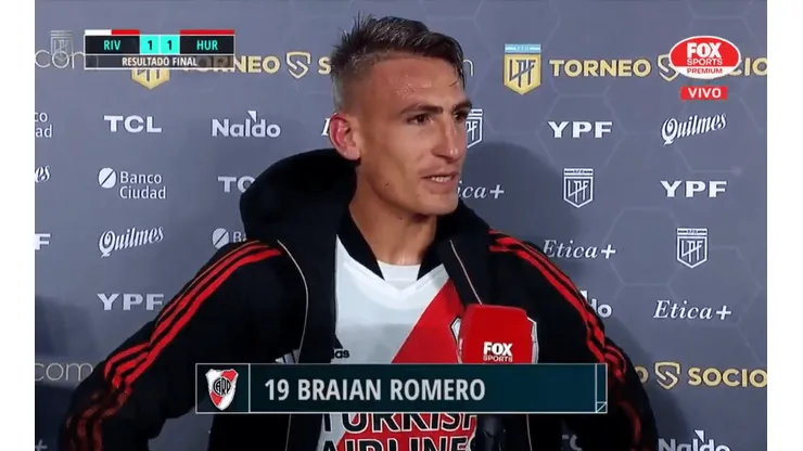 Braian Romero luego del empate de River.