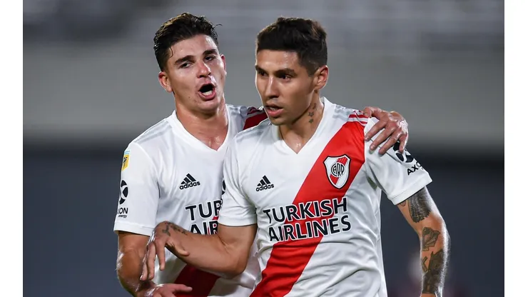 Gonzalo Montiel con la camiseta del Millonario.