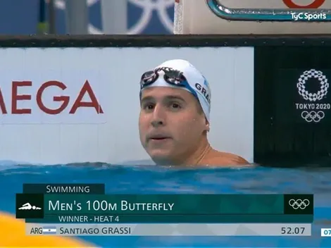 Qué mala suerte: Santiago Grassi ganó su serie en natación, pero igual se quedó afuera