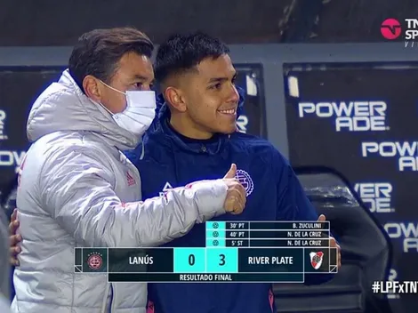 Evalúan castigar al alcanzapelotas de Lanús que le pidió la foto a Gallardo