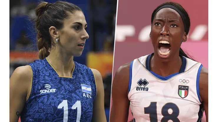 Argentina vs. Italia por el vóley femenino de Tokio 2020. (Fotos: Getty Images).