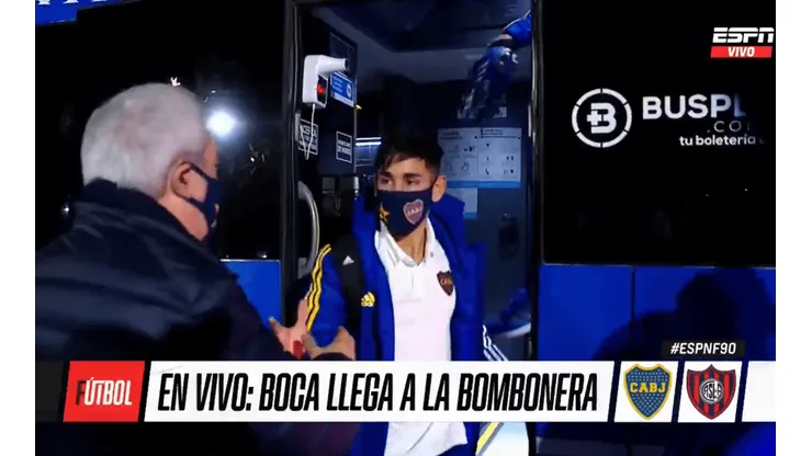 El saludo de Jorge Amor Ameal para los jugadores de Boca.