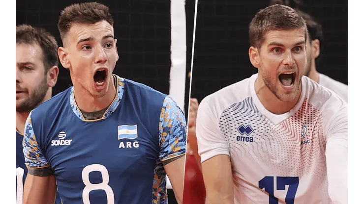 Argentina vs. Francia por el vóley masculino de Tokio 2020. (Fotos: Getty Images).