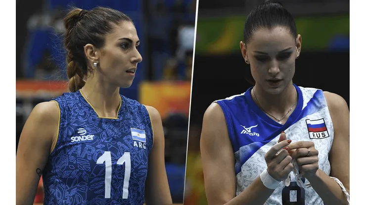 Julieta Lazcano, de Argentina, y Nataliya Goncharova, de Rusia, se enfrentarán en el vóley femenino de Tokio 2020. (Fotos: Getty Images).