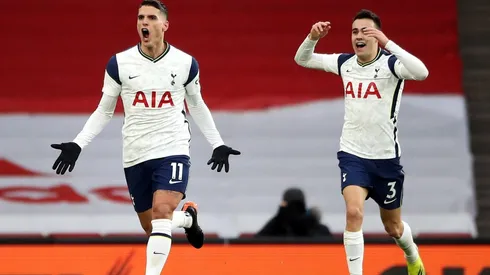 Erik Lamela festejando un gol en Tottenham Hotspur.