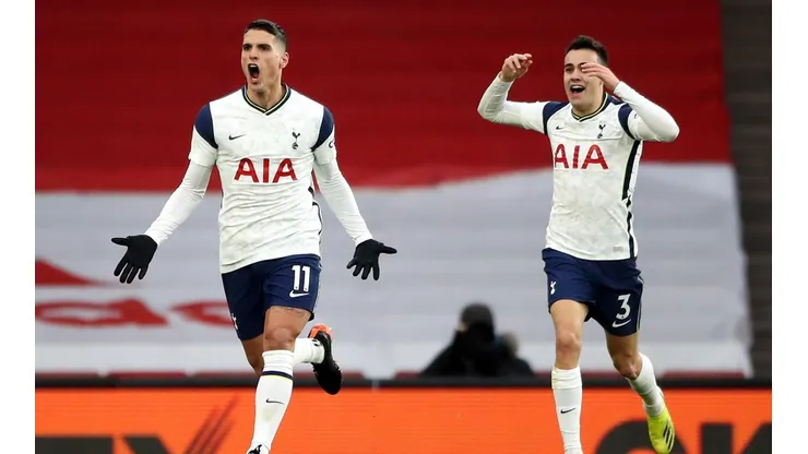 Erik Lamela festejando un gol en Tottenham Hotspur.