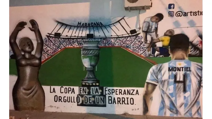Una obra de arte: el mural que le dedicaron a Montiel en su barrio