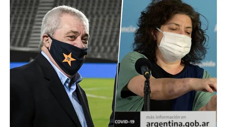 Jorge Ameal, Presidente de Boca, y Carla Vizzotti, Ministra de Salud (Fotos: Getty Images)