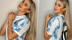 Morena Beltrán y su tatuaje por la Selección Argentina.