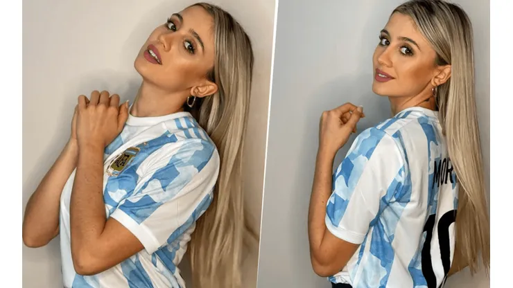 Morena Beltrán y su tatuaje por la Selección Argentina.