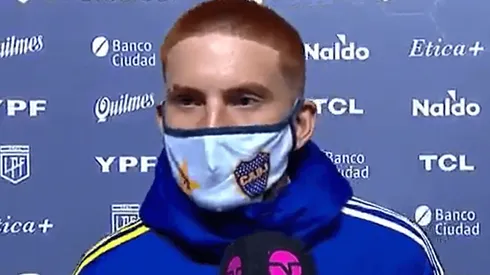 Barco, tras su debut en la Primera Divisón de Boca.