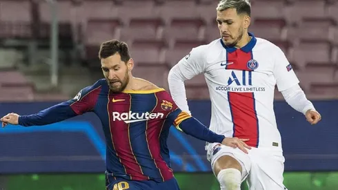 Cruce entre Messi y Paredes en la Champions League.