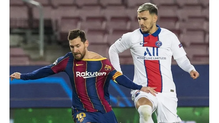 Cruce entre Messi y Paredes en la Champions League.