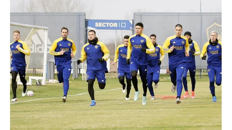 Entrenamiento de Boca durante el miércoles 14/7 (Foto: Boca vía Twitter)