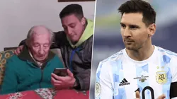 Messi y otro golazo: el saludo a su fanático de 100 años (foto: Getty images).