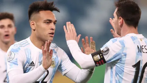 Lautaro Martínez junto a Lionel Messi en la Copa América (Getty)