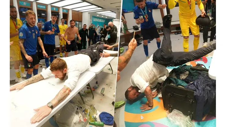 Daniele De Rossi haciendo locuras en el vestuario de Italia (Fotos: Getty Images)