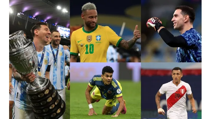 Lionel Messi, Neymar, 'Dibu' Martínez, Yoshimar Yotún y Luis Díaz, algunas de las figuras de la Copa América.