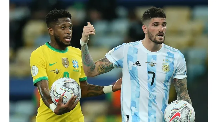 Rodrigo De Paul durante el partido ante Brasil.