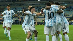 ¡El festejo de todos los jugadores argentinos!