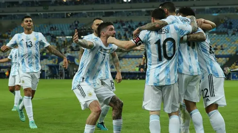 ¡El festejo de todos los jugadores argentinos!