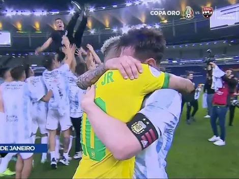 Momento para la historia: el abrazo entre Messi y Neymar después de la final