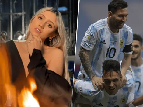 Las 3 fotos que subió Morena Beltrán para alentar a la Selección Argentina