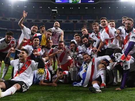 El pasacalles que colgaron afuera del Monumental por la final de Madrid