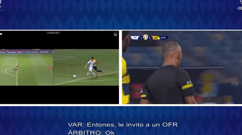 Sampaio se apoyó en el VAR para tomar la decisión (Foto: CONMEBOL vía YouTube)