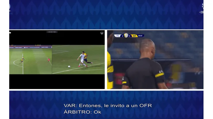 Sampaio se apoyó en el VAR para tomar la decisión (Foto: CONMEBOL vía YouTube)