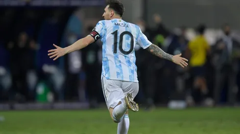 Lionel Messi festejando su gran gol.