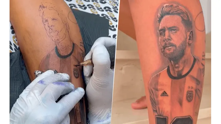Cufré se tatuó a Messi con la firma de Maradona