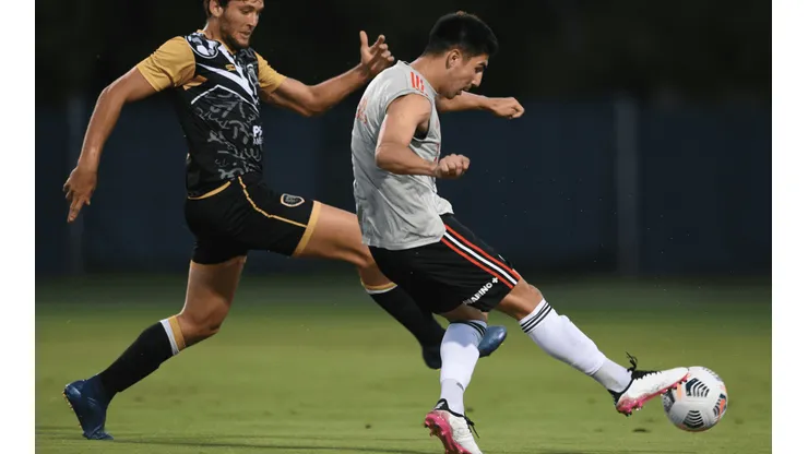 Fontana y su primer gol en River.