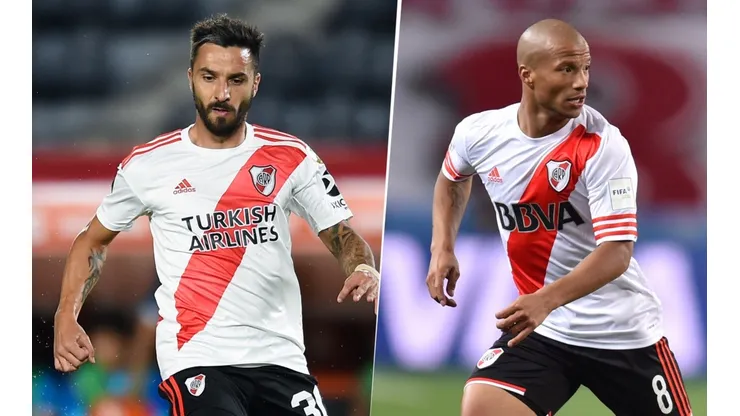 Ignacio Scocco y Carlos Sánchez, River Plate (Foto: Getty Images)