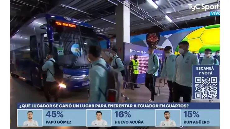 Video: el Kun se acordó tarde de que no tenía barbijo e hizo reír a todos en TyC