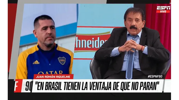 Juan Román Riquelme y Roberto Leto intercambiaron opiniones.